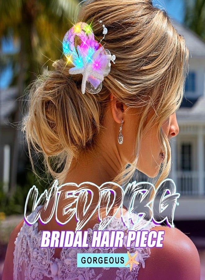 EVILD Light Up Starfish Hair Clip Mermaid Hair Accessories Glowing Shell Hair Barrette for Women - Image 5